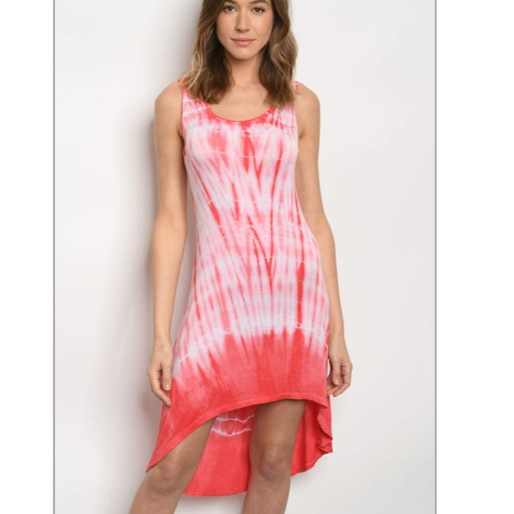 Coral Tie Dye Dress